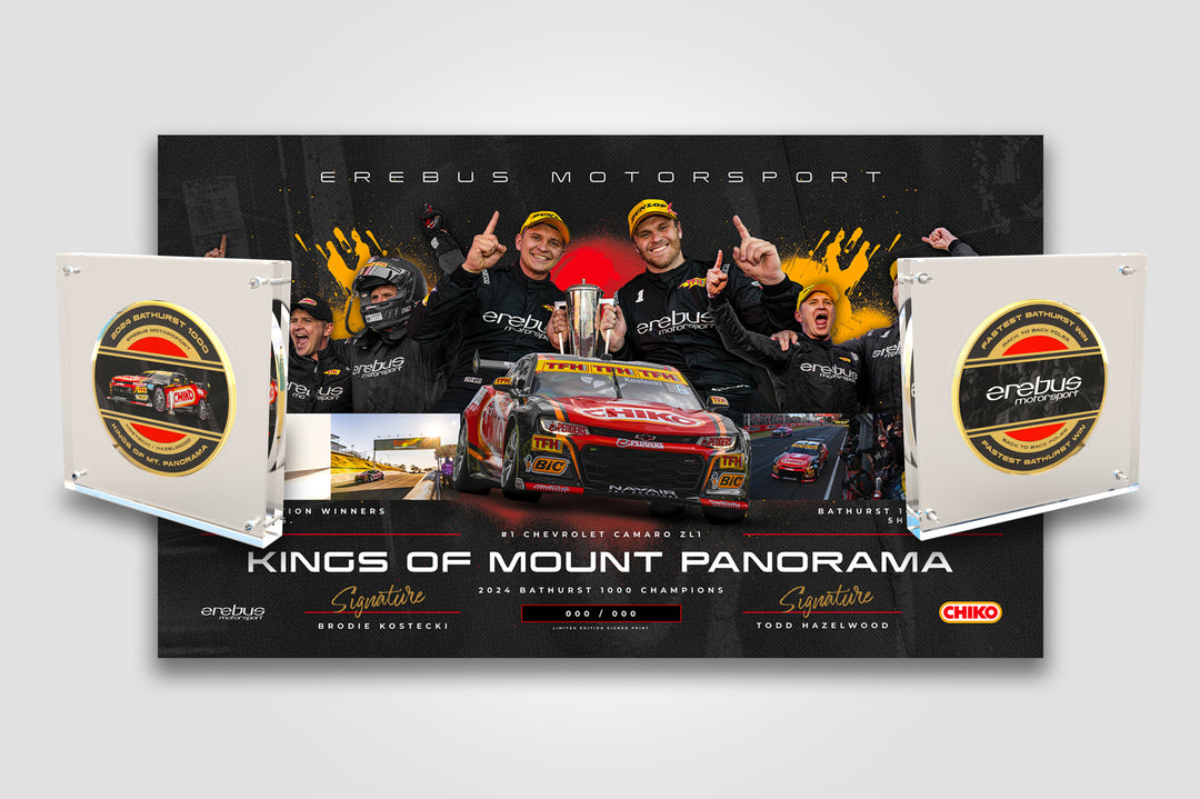 Pre-Order Alert: Erebus Motorsport: Kings of Mount Panorama Signed Limited Edition Print and Collectors Medallion