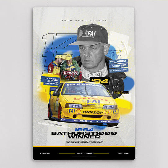 1994 Bathurst 1000 Winner 30th Anniversary Limited Edition Metal Wall Panel (Pre-Order)